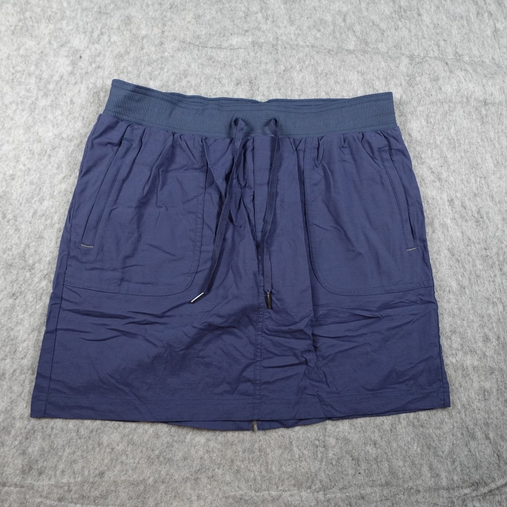 LL Bean Skort Women Medium Blue Vista Camp Hiking Active Knit Waist 506780